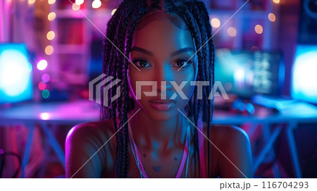 woman in photo video shooting woman in photo video shooting 116704293