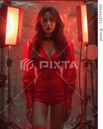 woman in photo video shooting 116704308