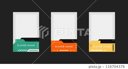 Collection of player frames template. Game card frame template design. Collection of player frames template. Game card frame template design. 116704376