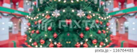 Abstract blurred christmas tree with bokeh light background 116704485