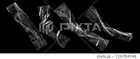 adhesive plastic tape set isolated on black background 116704546