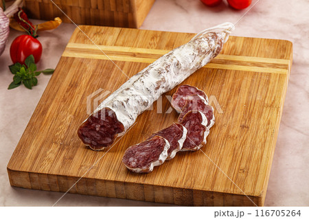 Spanish dry pork sausage Fuet Spanish dry pork sausage Fuet 116705264