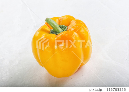Orange ripe Bulgarian bell pepper 116705326