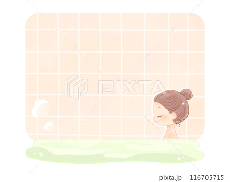 入浴するリラックスした女性 116705715