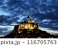 Mont Saint Michel abbey at night 116705763