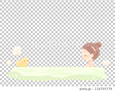 Relaxed woman taking a bath 116705779