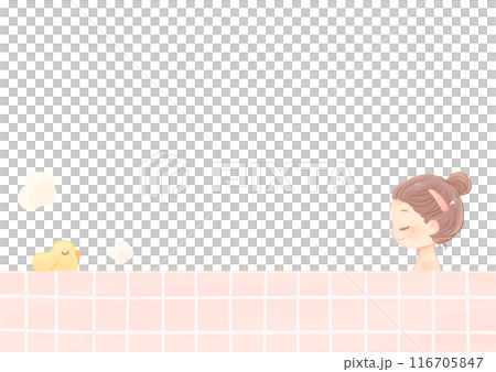 Relaxed woman taking a bath Relaxed woman taking a bath 116705847