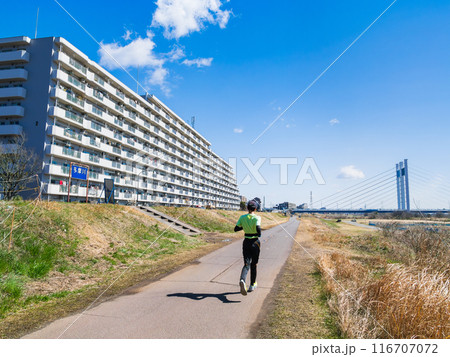 市民ランナー 多摩川サイクリングロード 市民ランナー 多摩川サイクリングロード 116707072