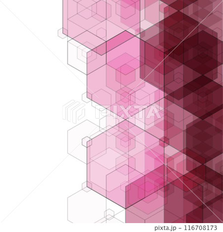 Abstract geometric triangles futuristic technology background. Illustration vector. Dark pink hexagon. eps 10 116708173