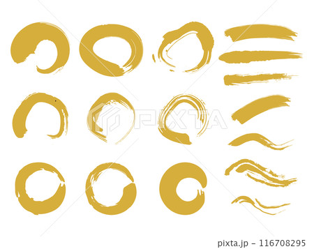 筆ペンの円のイラスト・ライン素材 線 丸 ベクター 筆文字 Vector illustration 筆ペンの円のイラスト・ライン素材 線 丸 ベクター 筆文字 Vector illustration 116708295