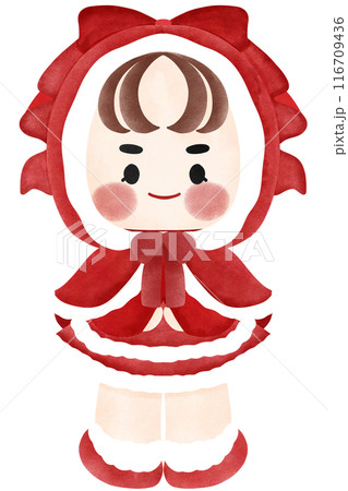 Little girl cute with santy dress 116709436