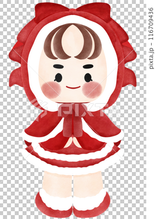 Little girl cute with santy dress 116709436