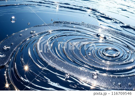 水面に広がる光のサークル【AI画像】 116709546