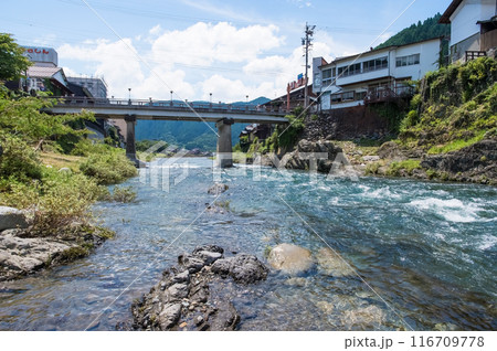 「郡上八幡」吉田川沿いのレトロな風景 「郡上八幡」吉田川沿いのレトロな風景 116709778
