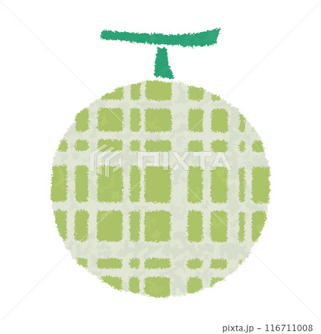 手描き風のかわいいメロン_クレヨン画タッチ 手描き風のかわいいメロン_クレヨン画タッチ 116711008