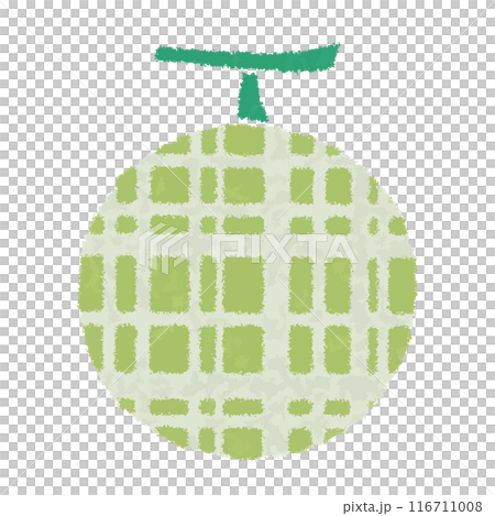 Hand-drawn cute melon_crayon drawing touch Hand-drawn cute melon_crayon drawing touch 116711008