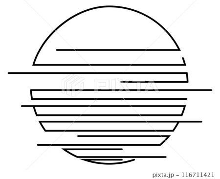 Abstract outlined sun design 116711421