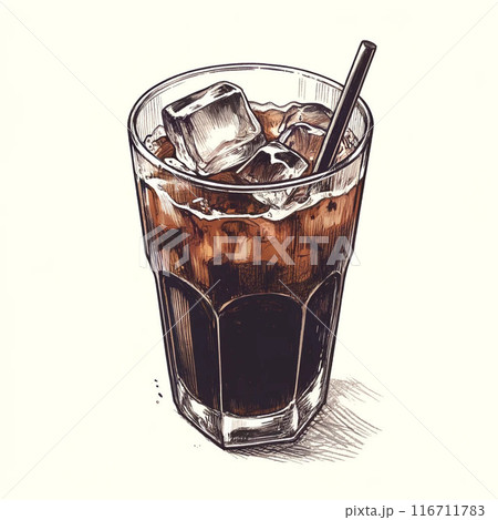 グラスに入った冷たいコーヒー 116711783