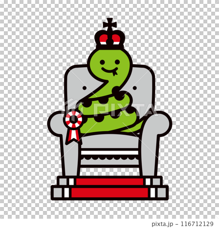 蛇王插畫素材。可愛的蛇吉祥物人物,輪廓粗壯。 蛇王插畫素材。可愛的蛇吉祥物人物,輪廓粗壯。 116712129