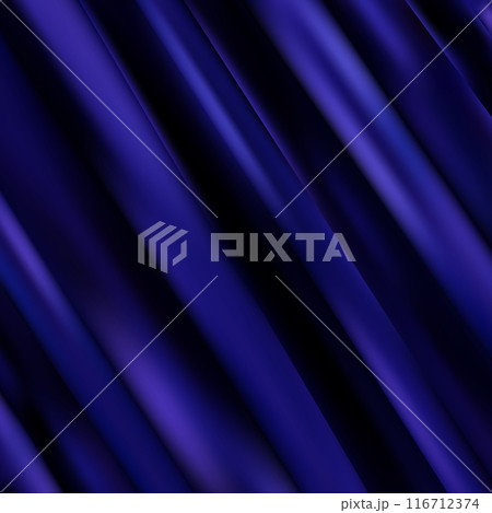 Blue satin fabric. Wrinkled fabric sample. eps 10 116712374