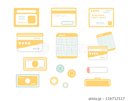 貴重品　クレジットカード　キャッシュカード　マイナンバーカード　保険証　イラスト 116712517