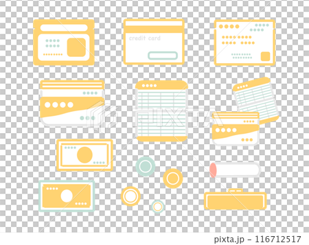 貴重品　クレジットカード　キャッシュカード　マイナンバーカード　保険証　イラスト 116712517