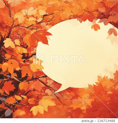 秋の紅葉と吹き出し 116713488