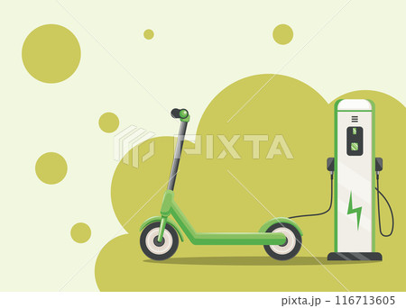 Electric kick scooter and charging station 116713605