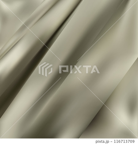 Abstract linen blend wavy fabric texture background. Crumpled gray dyed linen textiles canvas background. Top view. eps 10 116713709