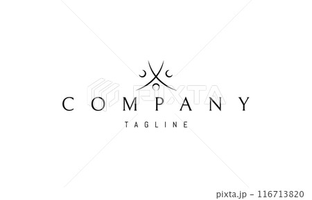 Vector logo with an abstract image of a shamans hut. 116713820