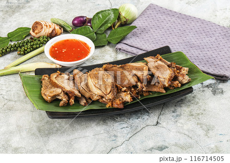 Asian cuisine Baked duck breast 116714505