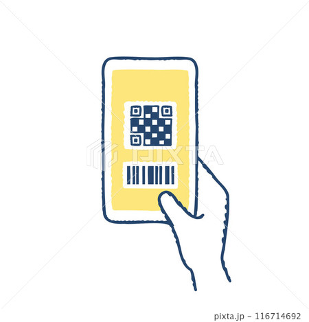 スマートフォンとQRコード・バーコード スマートフォンとQRコード・バーコード 116714692