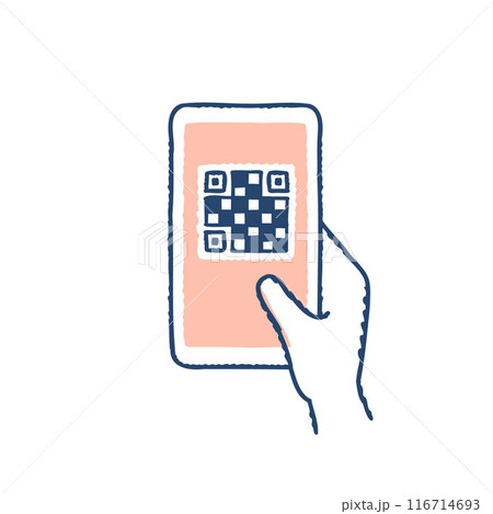 スマートフォンとQRコード 116714693