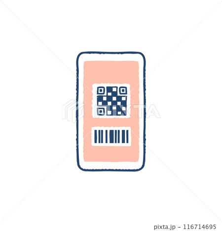スマートフォンとQRコード・バーコード スマートフォンとQRコード・バーコード 116714695