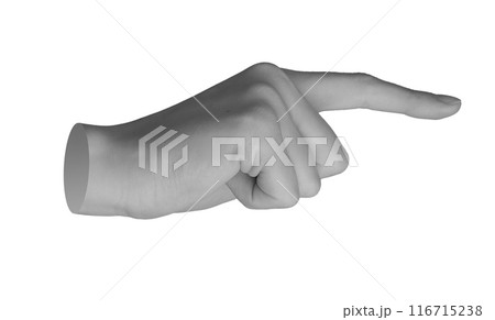 Finger pointing aside, indicating something, pointer showing gesture. Hand sign, pick, isolated on Finger pointing aside, indicating something, pointer showing gesture. Hand sign, pick, isolated on 116715238