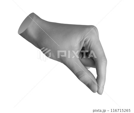 Pinch gesture, salting, holding something very little, thin, hand sign isolated on white background 116715265