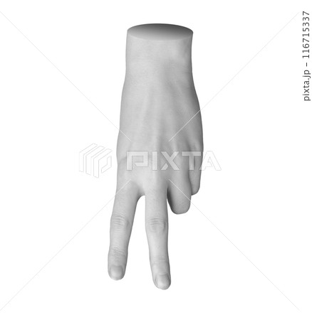 Walking gesture with index and middle fingers, hand sign isolated on white background 116715337