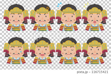 Samurai with various expressions 116715421
