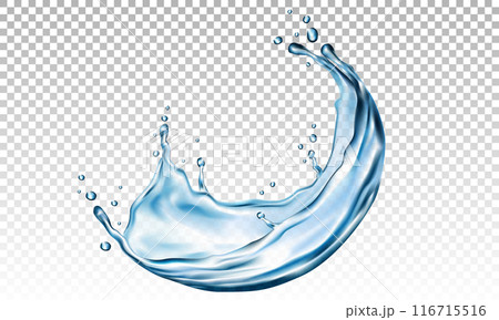 Realistic water splash on checkered background vector illustration. 116715516