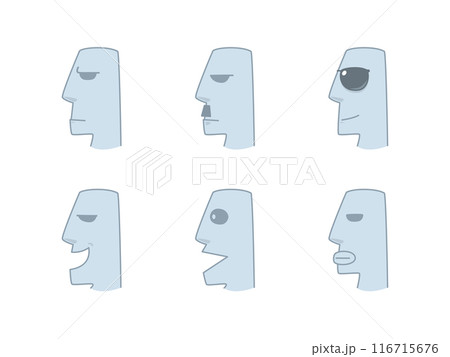A set of stone face emoticons. Isolated Vector Illustration A set of stone face emoticons. Isolated Vector Illustration 116715676