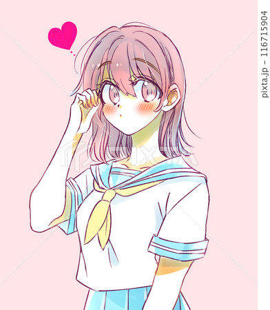 女子学生 夏服のセーラー服 恋愛 女子学生 夏服のセーラー服 恋愛 116715904