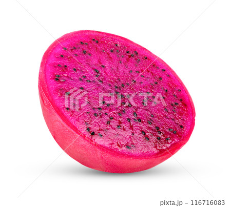 dragon fruit, pitaya slice isolated on white background 116716083