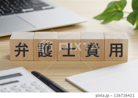 弁護士費用と書かれた積み木のブロック 116716421