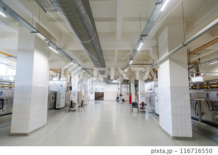 Air duct pipes at the production in the workshop Air duct pipes at the production in the workshop 116716550