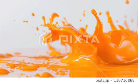 Vivid orange splash on white. 116716869