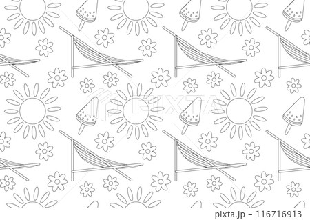 Summer Pattern Coloring Page 116716913