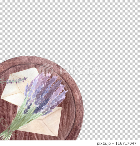 Envelopes on a wooden tray with blue tansy flowers isolated on white. Hand painted in watercolor. High quality illustration for cards, packages, essential oil, infusions, herbal tea, notebooks design Envelopes on a wooden tray with blue tansy flowers isolated on white. Hand painted in watercolor. High quality illustration for cards, packages, essential oil, infusions, herbal tea, notebooks design 116717047