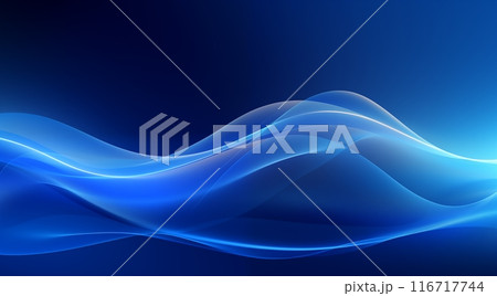 光の背景を持つ抽象的な青い色のデジタル粒子 116717744