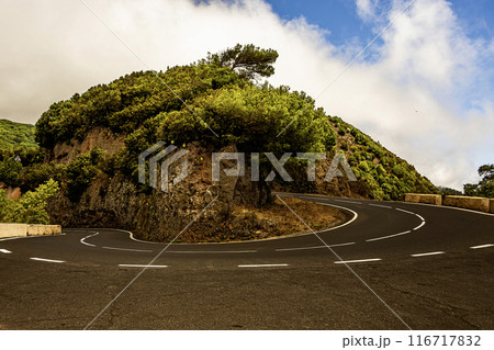 Curve on the route to the Teide volcano. Tenerife Canary Islands Spain 116717832