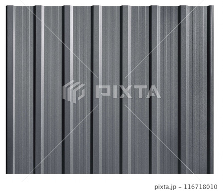 Galvanised steel corrugated profile. Flat...の写真素材 [116718010] - PIXTA
